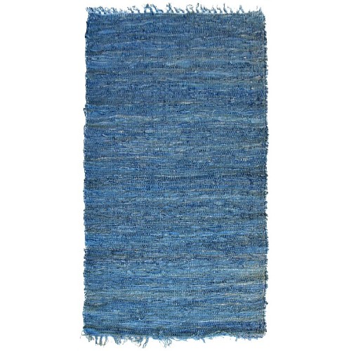 FLAT LEATHER BLUE